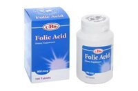 UBB Folic Acid bổ sung axit folic cho cơ thể ( lọ 100 viên)