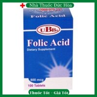 UBB Folic Acid (hàng chính hãng, USA) (bổ sung Folic Acid cho phụ nữ mang thai) D