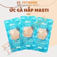 Ức Gà Hấp Cho Mèo Ăn Liền Masti Gói 40G, Snack Ức Gà Hấp Cung Cấp Dinh Dưỡng, Bổ Sung Nước