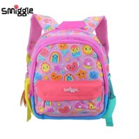 Úc smiggle original trẻ em đi học ba lô bé gái hoạt hình Smile Rainbow kawaii 11 inch 1-3 tuổi Túi trẻ em- & *