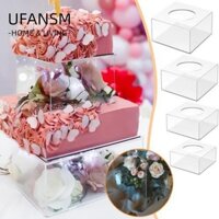 UFANSM Bảng trưng bày bánh, Giá đỡ bánh trong suốt Acrylic, Đồ dùng dự tiệc có thể nạp lại Hộp bánh DIY Đám cưới