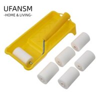 UFANSM Bộ 8 Con Lăn Sơn Mini, 2 Inch Có Khay Sơn Con Lăn Sơn Xốp, Nhựa Mịn Trắng, Xốp Vàng Con Lăn Nhỏ Tranh Tường