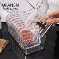 Ufasm 12 Cái / bộ Mang Dụng Cụ Sắp Xếp Móng Tay, Acrylic Có Hộp Sắp Xếp Bộ Hộp Bảo Quản Móng Tay, Móng Tay Giả Trong Suốt Di Động Chống Bụi Hiển Thị Móng Tay Nghệ Thuật Hiển Thị