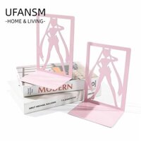 Ufasm 2 Chiếc Thủy Thủ Mặt Trăng Bookend, Kim Loại Hoạt Hình Để Bàn Lưu Trữ Bookends, Rỗng Ra Trang Trí Văn Phòng Nghệ Thuật
