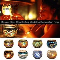 Ufasm Chân Nến Phong Cách Khảm Ma-rốc Nhiều Màu Sắc Lễ Hội Pháo Hoa Dự Tiệc Cung Cấp Quà Tặng Trang Trí Đám Cưới Kính Chân Đế Nến