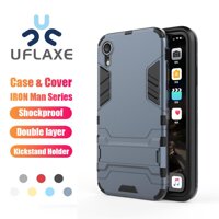 "UFlaxe Ốp lưng Apple iPhone XR (6.1"") IRON MAN ốp lưng cứng Vỏ chống sốc Áo giáp lai chân đế Vỏ bọc" LazadaMall