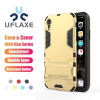 "UFlaxe Ốp lưng Apple iPhone XR (6.1"") IRON MAN ốp lưng cứng Vỏ chống sốc Áo giáp lai chân đế Vỏ bọc" LazadaMall