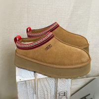 Ugg Giày Bốt Tuyết Nữ Muffin Đế Dày Tazz Tazz Phong Cách Dân Tộc Da Cừu Nguyên Chất Tích Hợp Bàn Đạp Baotou Dép Sampo