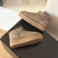 Ugg Sampo Mùa Đông Mưa Cùng Phong Cách Da Cừu Len Giày Bốt Tuyết 3cm Đế Dày Mini Giày Bốt Nữ Mùa Đông Giày Cao Cấp