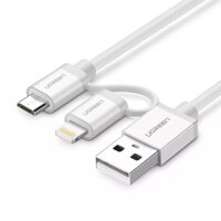 UGREEN 0.5M Cáp Micro USB ra USB  Adapter Lightning vỏ bằng nhôm US165-20747 - Hàng Chính Hãng