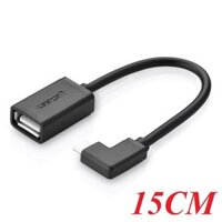 Ugreen 10379 15CM màu Đen Cáp chuyển đổi MICRO USB sang USB âm hỗ trợ OTG đầu vuông góc 90 độ US119