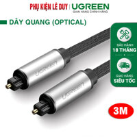 Ugreen 10541 – Cáp quang (Toslink Optical) dài 3M đầu nhôm, vỏ bọc lưới cao cấp