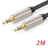 Ugreen 10604 2M màu xám đen cáp 3.5mm Pro audio đầu kim loại dây dù bọc chống nhiễu AV125