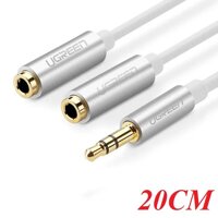 Ugreen 10780 20CM White 3.5mm Headphone Splitter Audio Cable AV123 10010780