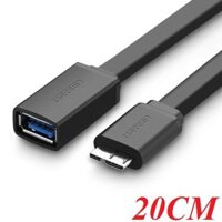 Ugreen 10801 20CM màu Đen Cáp MICRO USB 3.0 OTG sang USB 3.0 âm dáng dẹt US127