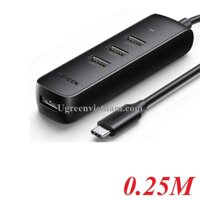 Ugreen 10916 20cm Hub 4 * USB 3.0 từ 1 cổng Type c CM416 20010916