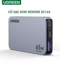 Ugreen 15817 Củ sạc 2 cổng USB-C và 1 USB 65W màu ghi xám