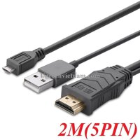 Ugreen 20133 2M màu đen CáP tín hiệu Mhl Micro 5Pin sang Hdmi MH101 20020133