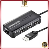Ugreen 20264 - HUB 3 cổng USB 2.0 kèm cổng mạng LAN tốc độ 10/100Mbps chính hãng