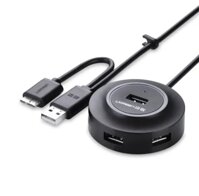 Ugreen 20275 1m 4 ports usb 2.0 hub with micro b otg màu đen cr106 10020275