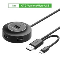 Ugreen 20278 1m 4 ports usb 2.0 hub with micro a otg màu đen cr106 10020278