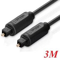 Ugreen 20590 3M Dây cáp quang optical audio toslink mạ vàng đầu nhôm Đen AV122 10020590