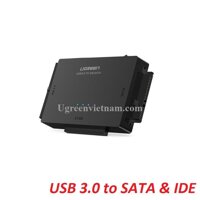 Ugreen 20673 USB 3.0 ra SATA + 3.5 IDE + 2.5 IDE bộ chuyển đổi ổ cứng US160 20020673