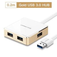 Ugreen 20783 20CM màu Vàng Bộ chia HUB USB 3.0 sang 4 USB 3.0 vỏ hợp kim nhôm hỗ trợ nguồn 5V US168