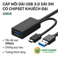 UGREEN 20826 - Cáp nối dài USB 3.0 dài 5m có chipset khuếch đại tín hiệu - Truyền dữ liệu ổn định