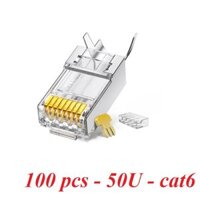 Ugreen 20893 100psc cat6 FTP rj45 Plug modular plugs two-piece gold plated 50u* nw178 10020893