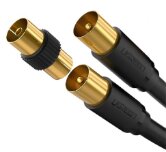 UGREEN 20968 - 9.5 M/M TV Cable with 9.5 F/F Adapter 1m