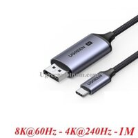 Ugreen 25157 1M 8K60Hz 4K240Hz adapter chuyển USB TYPE C + thunderbolt 3 4 5 ra Displayport DP 1.4 màu xám CM556 20025157