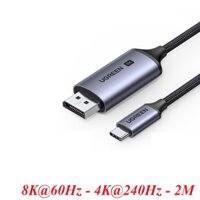 Ugreen 25158 2m 8K60Hz USB type C to DisplayPort 1.4 up to 4k240hz Cable for DP Alt Mode usb-c and Thunderbolt 3 & 4 and 32.4Gbps bandwith CM556 10025158