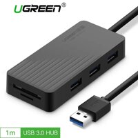 Ugreen 30413 1m 3 port usb 3.0 hub with card reader đen cr132 10030413