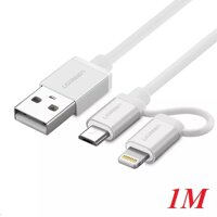 Ugreen 30669 1M Micro USB to USB cable cáp with Lightning Adapter Aluminum Case US165 10030669