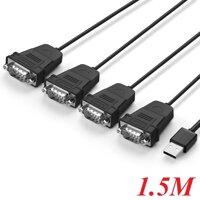 Ugreen 30770 usb 2.0 to quad 4 port serial rs232 adapter cable đen us229 10030770