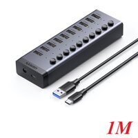 Ugreen 30779 10 Port 3.0 on off switchable usb3.0 Hub With 1m Usb type C To A Cable CM482 10030779