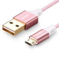 Ugreen 30854 0.5M màu Hông Cap sac truyên dư liêu USB sang MICRO USB dây boc nhưa PVC US223  Hàng chính Hãng