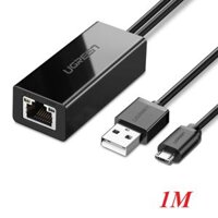 Ugreen 30985 1M màu đen card mạng usb có thêm cổng micro dùng cho Fire TV Stick 4K All New Fire TV 2017 Chromecast Google Home Mini 30985