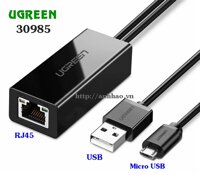 Ugreen 30985 - Card mạng USB dùng cho Fire TV Stick 4K, Fire TV 2017, Chromecast, Google Home Mini