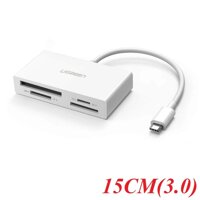 Ugreen 40444 15CM type c to card reader tf sd cf ms 3.0 trắng cm102 10040444