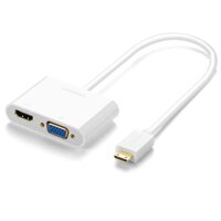 Ugreen 40743 Mini Hdmi To Vga + Hdmi Converter TrắNg Mm136 10040743