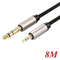 Ugreen 40807 8M màu Đen Cáp âm thanh 3.5mm sang 6.5mm cao cấp AV127