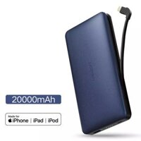 Ugreen 40902 20000Mah màu Đỏ Sạc dự phòng + cáp sạc iPhone tích hợp kèm chip MFI PB105