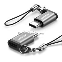 Ugreen 40945 Màu Xam Đầu chuyển đổi TYPE C sang MICRO USB vỏ nhôm cao câp dang moc khoa US189 - Hàng chính hãng