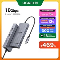Ugreen 4K60hz 6-IN-1USB-C Trạm Docking đa chức năng USB3.2 Gen2 10Gbps cho iPad Air M2 11 "13 '' 2024 MacBook Pro M3 M2 M1 M4 MacBook Air M3 M2 M1 M4 HDMI + 2xUSB-A 3.2 + 2xUSB-C