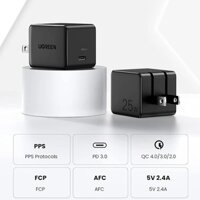 Ugreen 50576 25W Us cáp 2M Bộ sạc nhanh kèm cáp sạc 2 đầu Type C