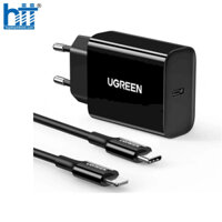 Ugreen 50799 20W bộ kit sạc nhanh PD và cáp USB type C ra Lightning MFI cho iPhone màu đen CD137 20050799