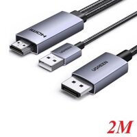 Ugreen 55329 2M 4K Hdmi Pc To Monitor Displayport Dp Lcd Cable With Usb Power HD169 10055329