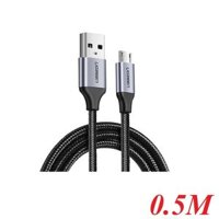 Ugreen 60145 0.5M màu Đen Cáp sạc truyền dữ liệu USB 2.0 sang MICRO USB vỏ dây bọc lưới US290